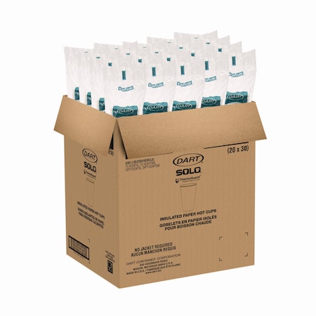 Solo Thermoguard Insulated Paper Hot Cups, 16 oz, White Sustainable Forest Print, 600PK DWTG16W